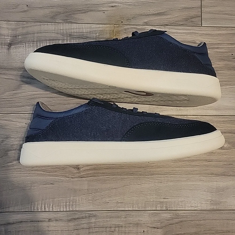 OluKai Puliki Vintage Indigo Suede Textile‎ Lace Up Casual Sneakers Men 8.5 NEW